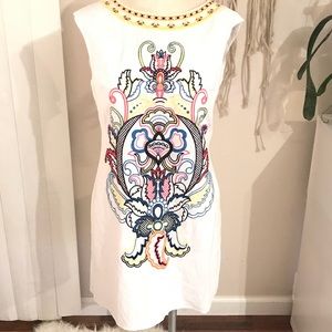 New with Tags!  Lined Linen Embroidered Dress